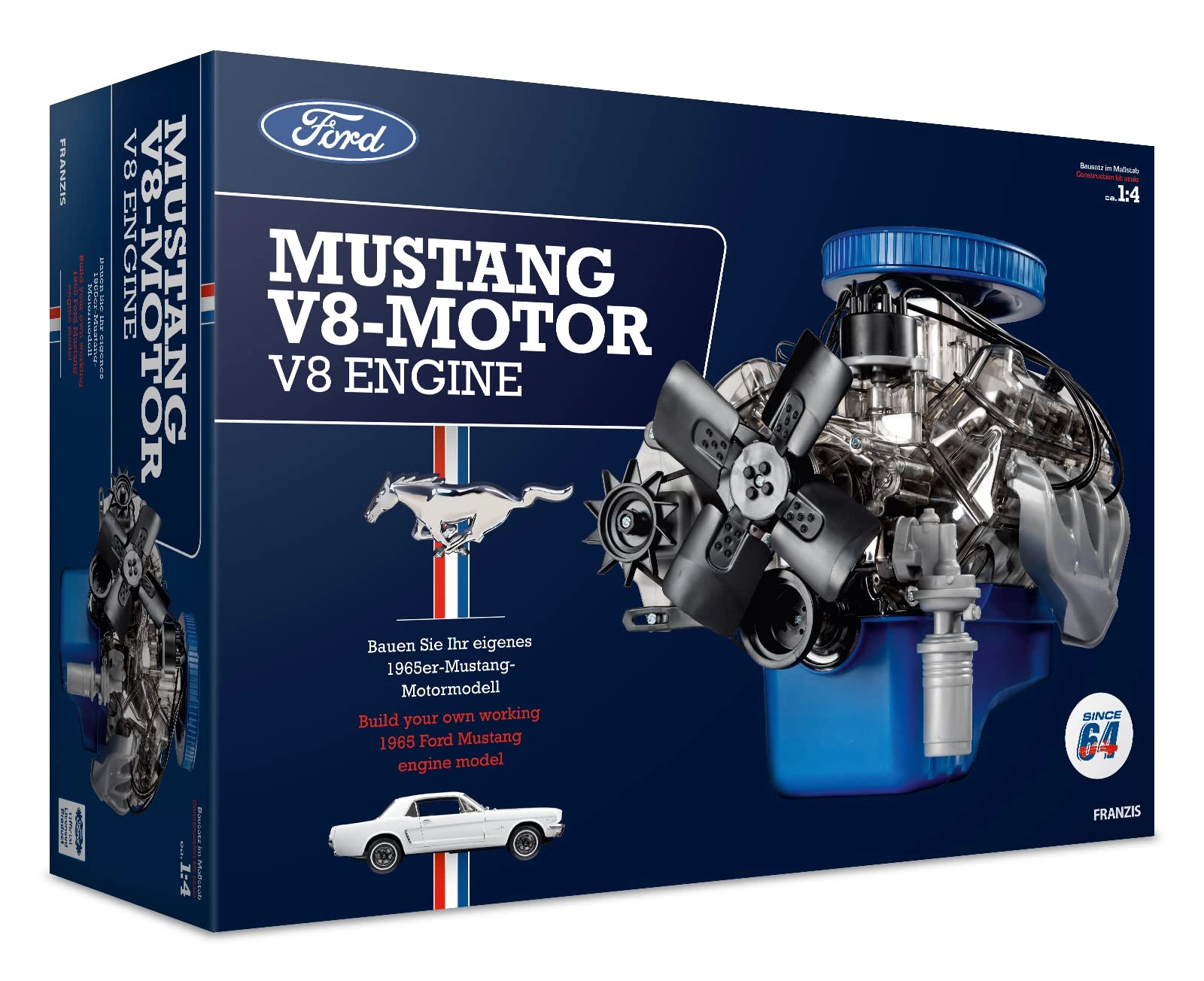 FRANZIS GmbH Ford Mustang V8 Engine Model Kit (67501) - 1:4