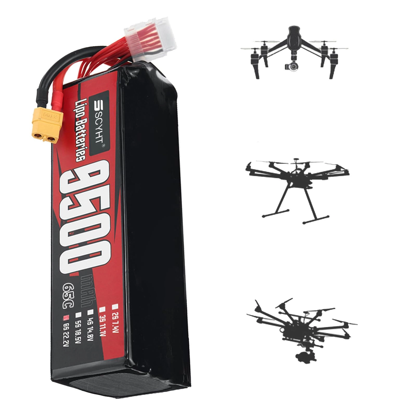 SSCYHT Drone Battery - 22.2V 6S 9500mAh