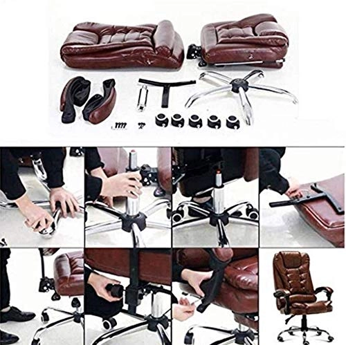 Desk Chair - PU Leather Brown High Back