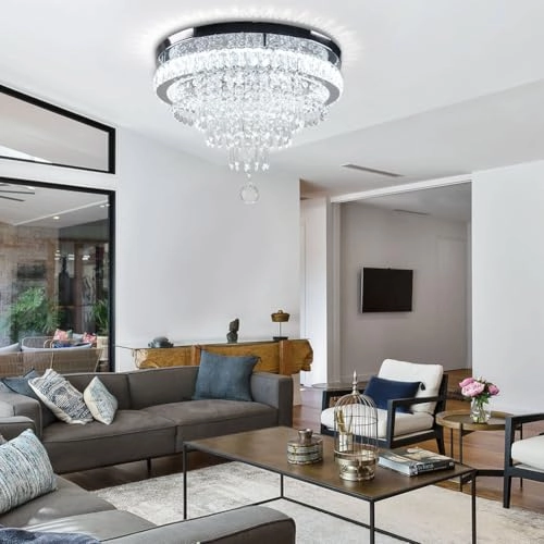 Modern Crystal Ceiling Light - 6500 Kelvin