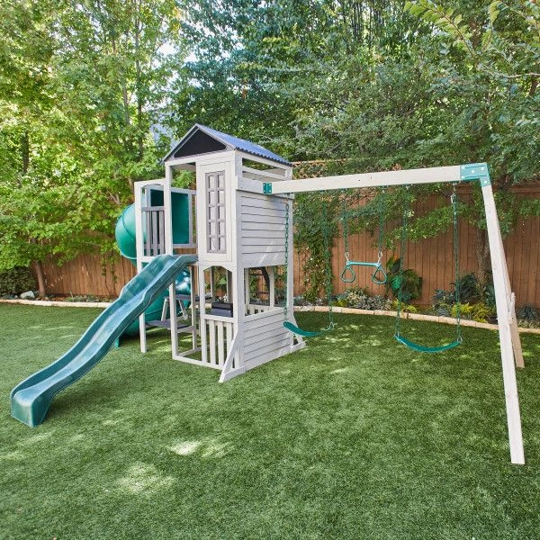 Boulder Bluff - 2-In-1 Wooden Swing Set