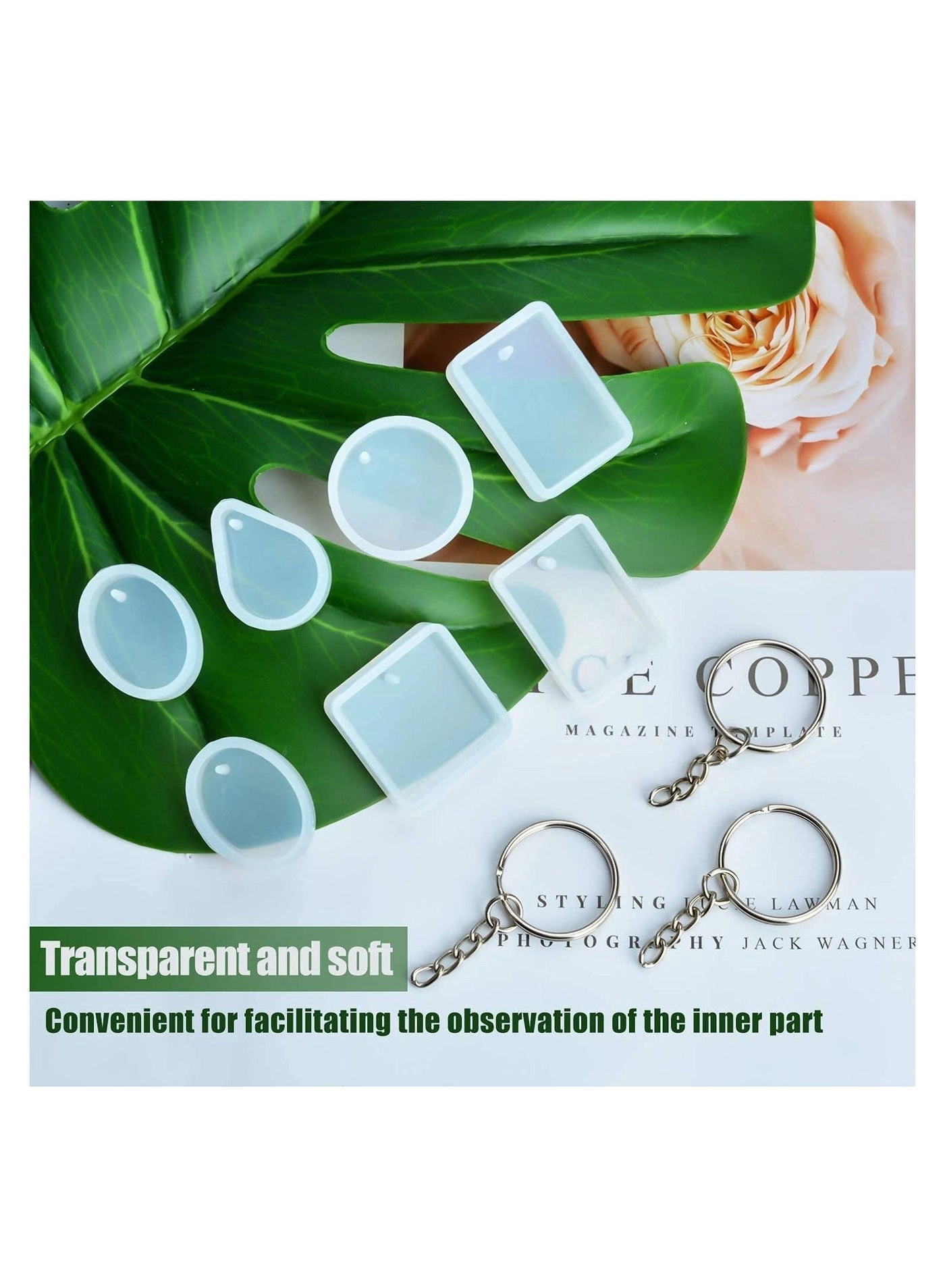 Silicone Resin Molds - 20 Pcs with Keychain Rings