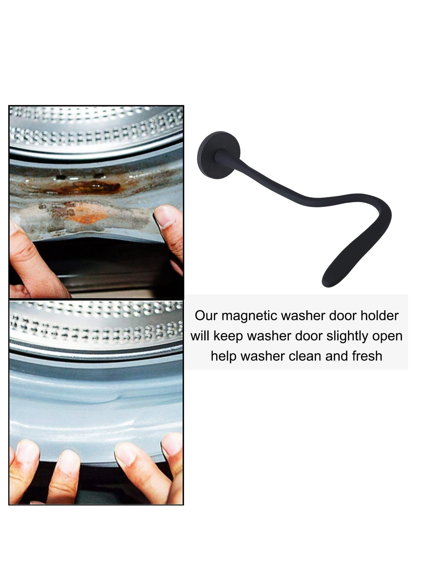 Front Load Washer Door Prop - Magnetic Suction Cup Flexible Hose