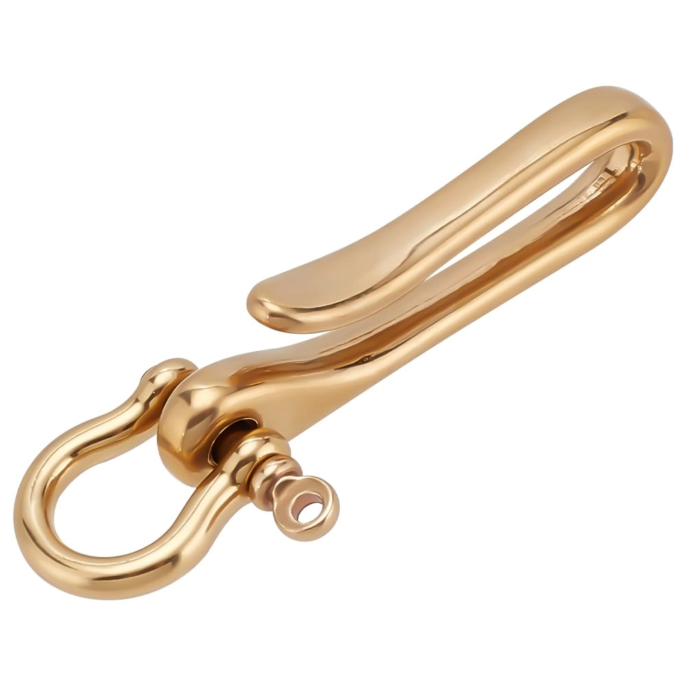 PH PandaHall Fish Hook Keychain - Brass Golden U-Shape