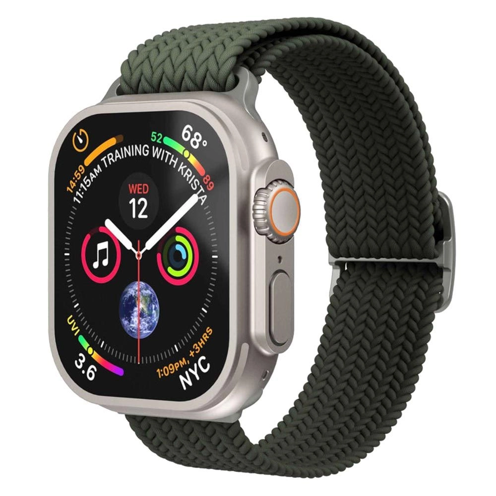 Vonmählen Watch Band for Apple Watch 44/45/46/49mm - Nylon Stepless adjustable clasp Olive One Size