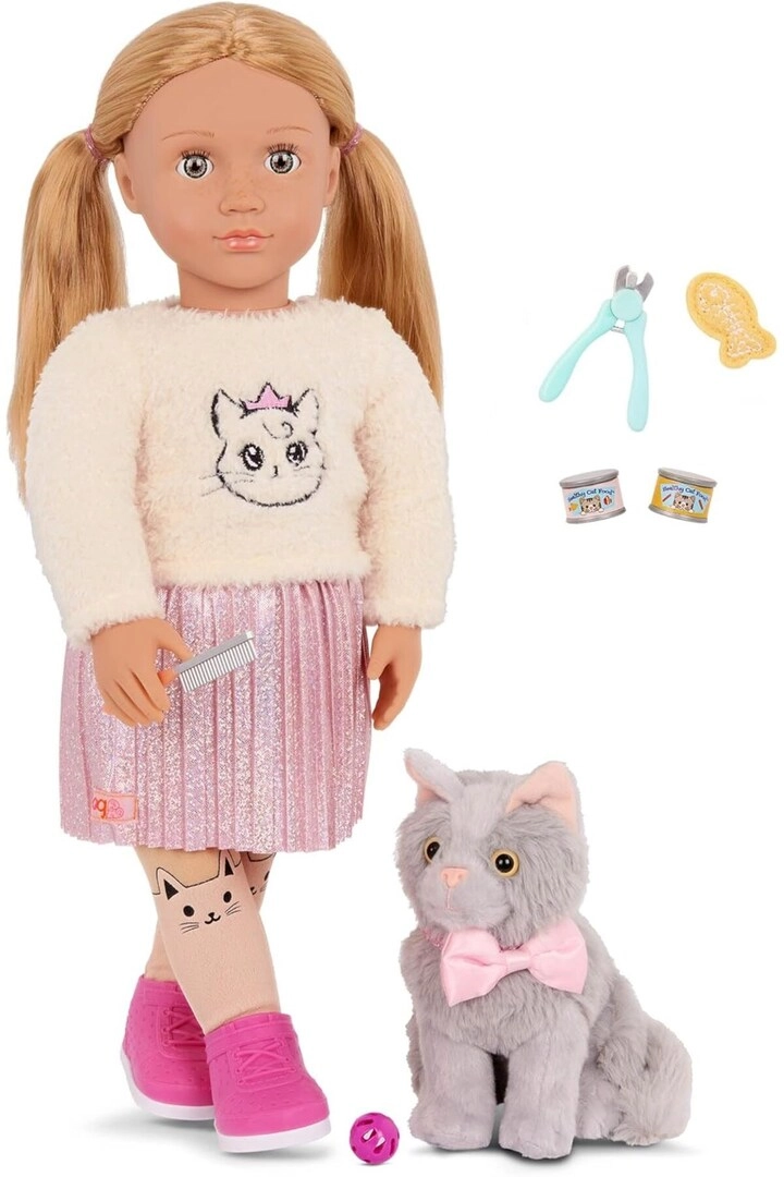 Sheela And Sammy Doll - Pet Kitten Playset 18 Inch Ages 3+