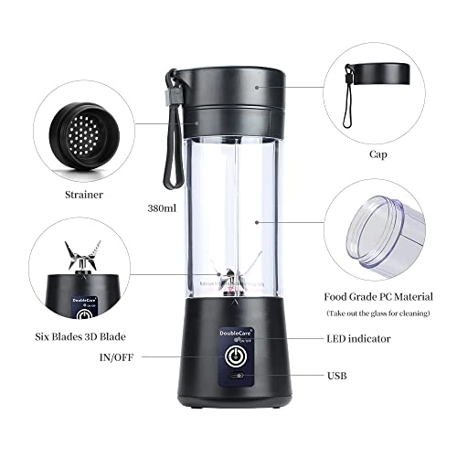 Portable Blender Cup - Electric USB Juicer Mini Six Blades