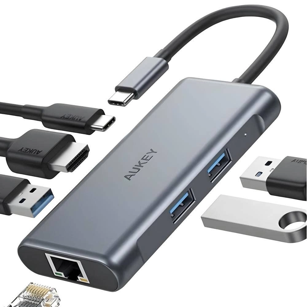 AUKEY CB-C75 - 6-In-1 100W HDMI USB3.0 Eth