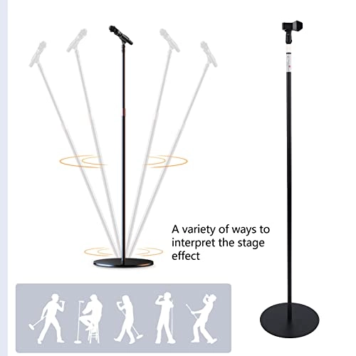Microphone Stand - Weighted Round Base Height Adjustable Detachable