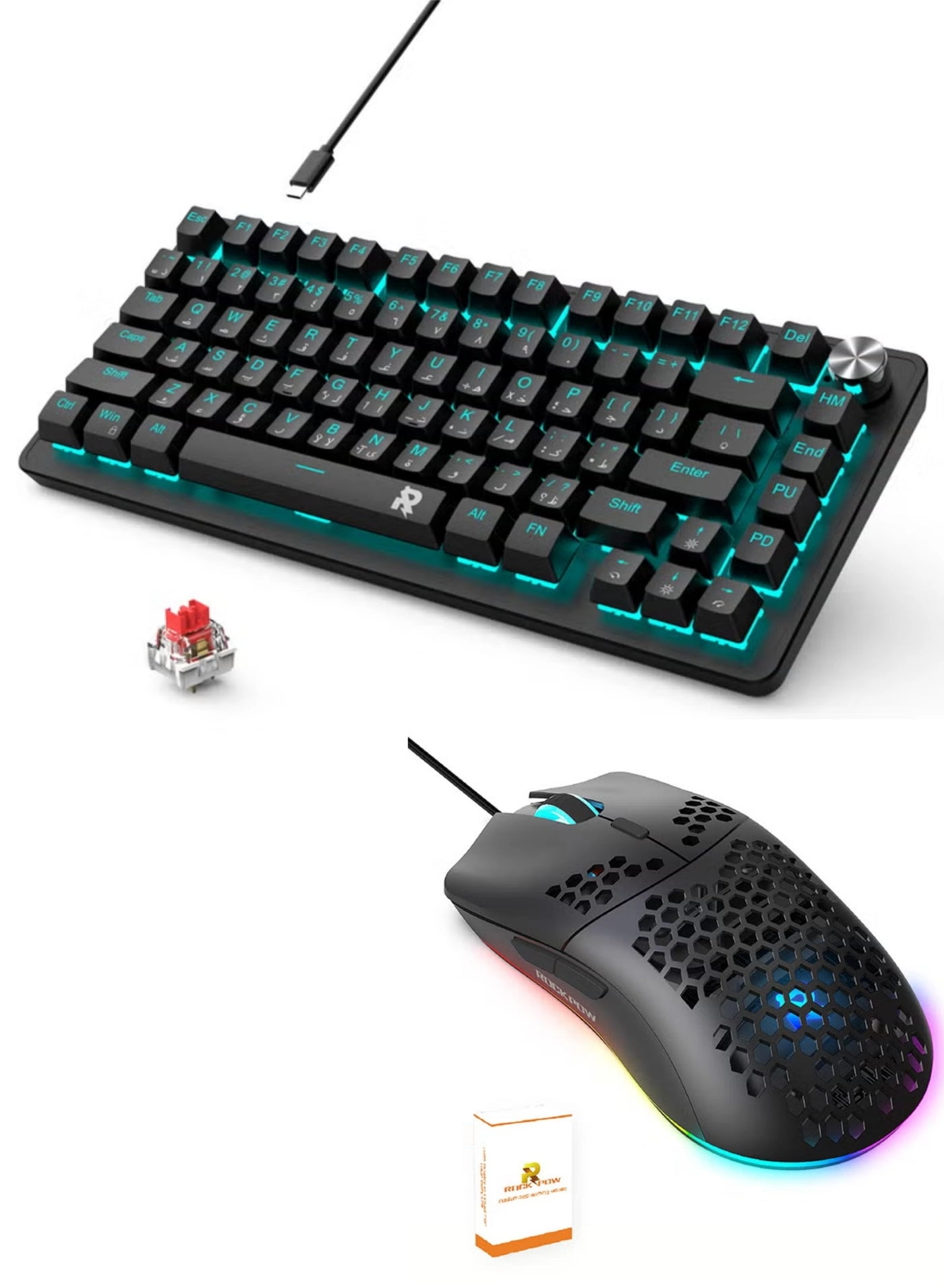 Rock Pow MK82 + Gaming Mouse - AR/EN Wired