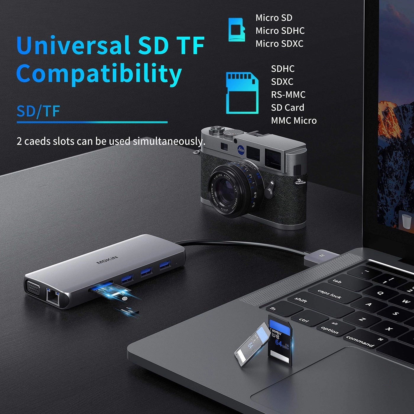 MacBook Pro Docking Station - 12 in 1 Dual Monitor HDMI USB C PD