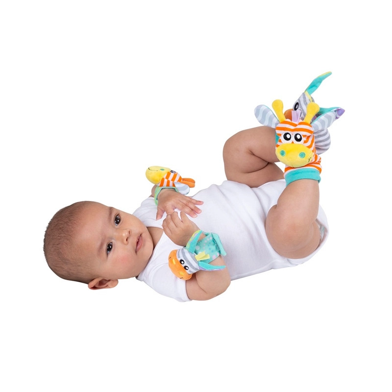Jungle Wrist Rattle And Foot Finder - Suitable for 0 months & above Polyester + Cotton + ABS Jungle 2 pairs