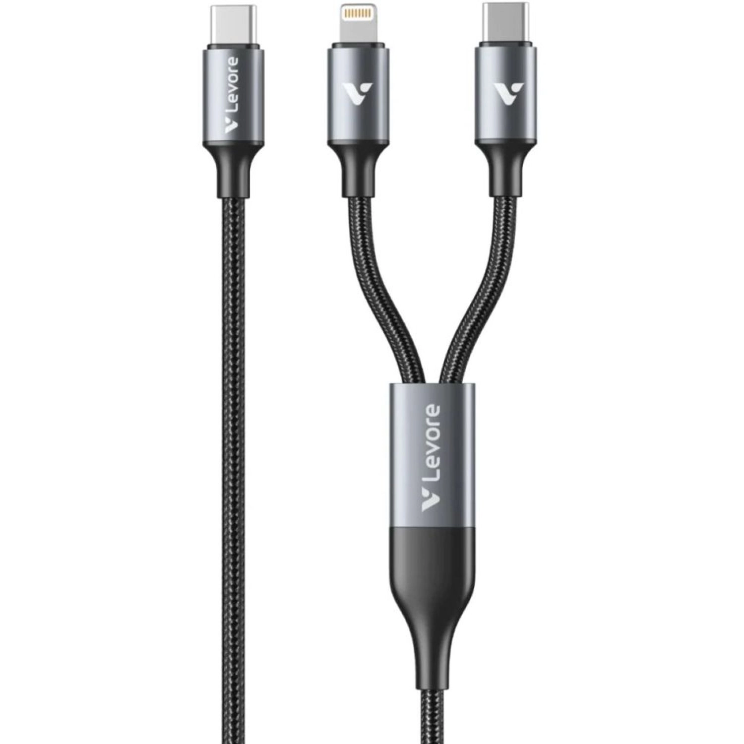 LEVORE 2-in-1 USB-C to USB-C & Lightning Cable USB-C to Lightning 1.2m