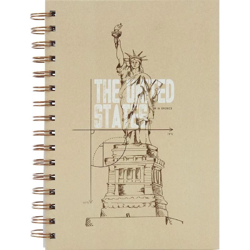 Notebook 19 X 26 cm Spiral - Grid 100 Sheets