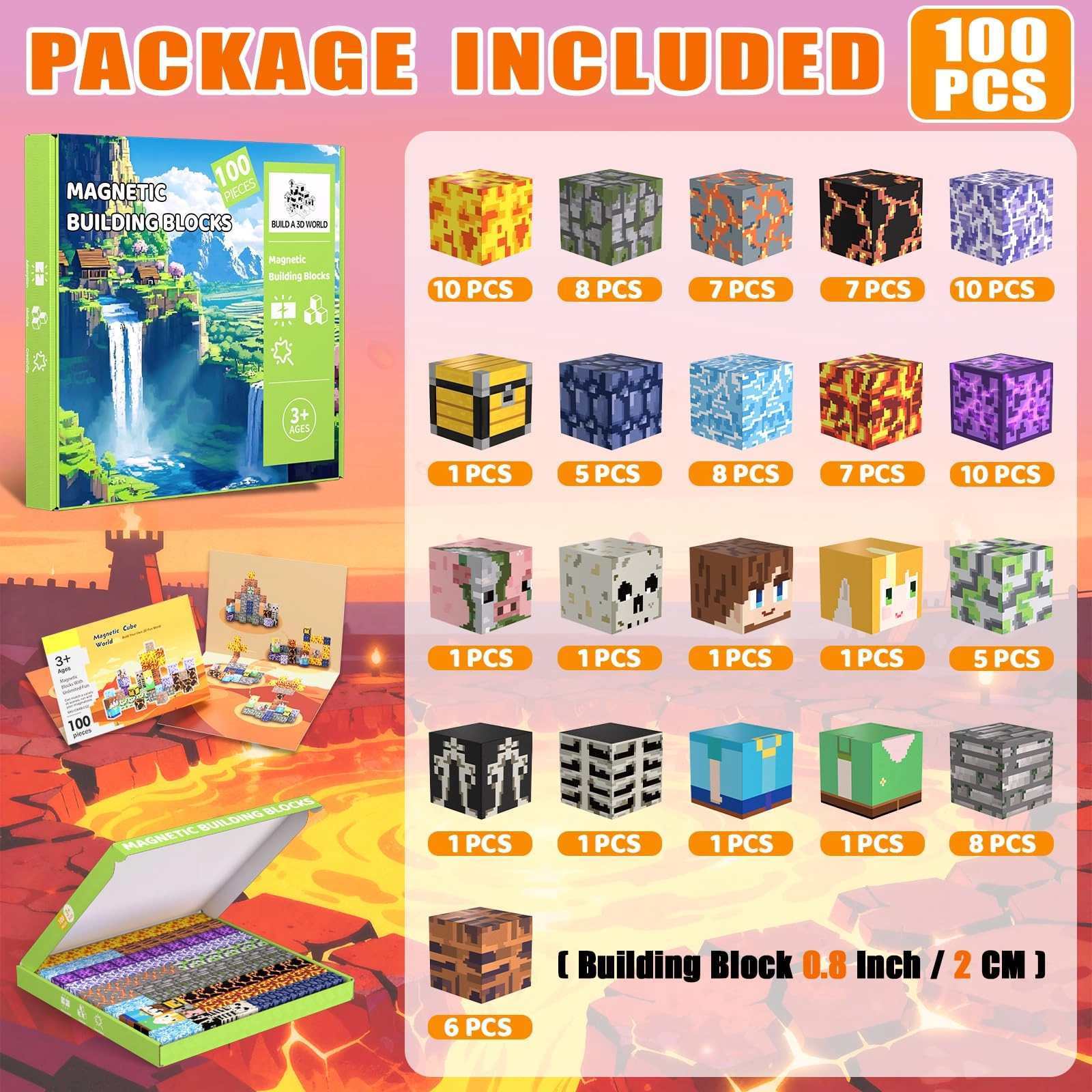 Magnetic Blocks - 100 pcs