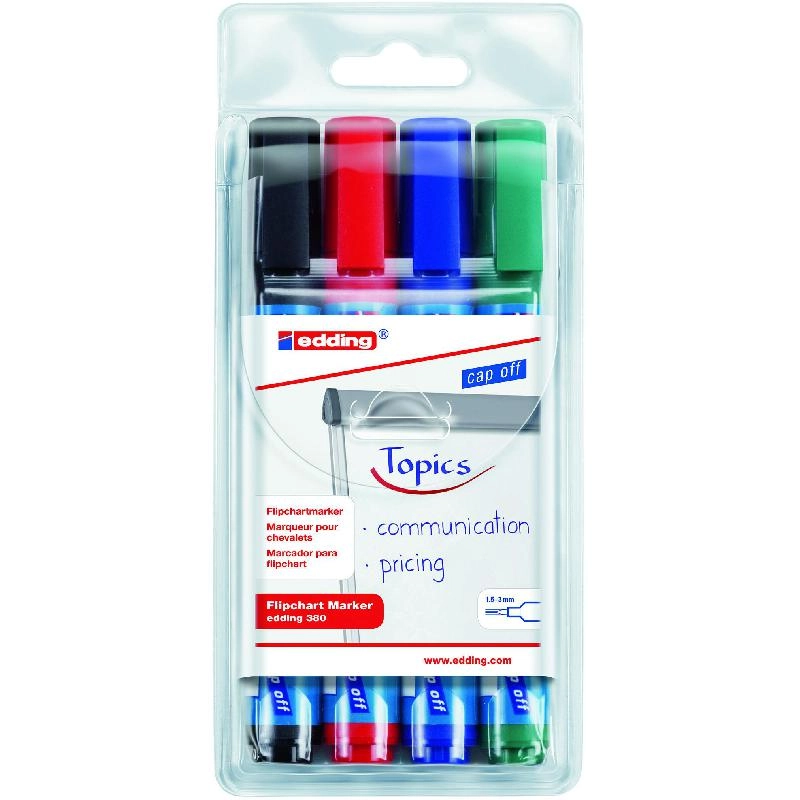 Edding 380 - Black Red Blue Green Round Tip