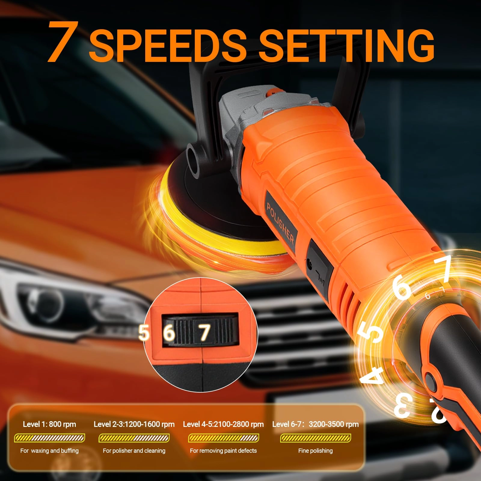 Car Buffer Polisher - 1200W 7/6 Inch
