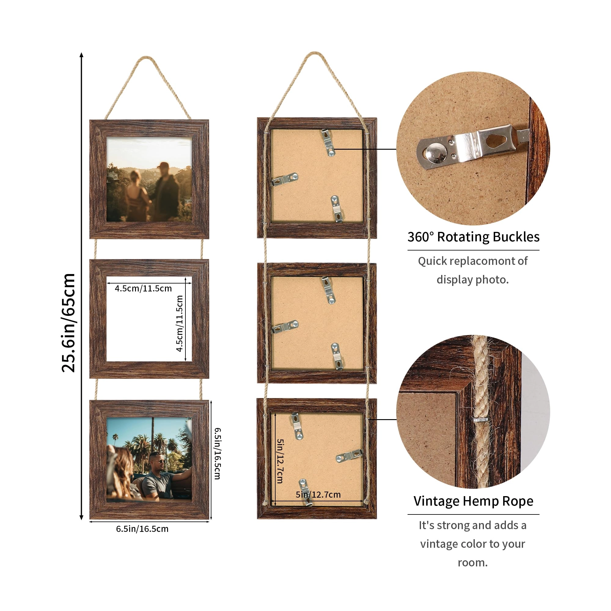 Collage Picture Frames - 5x5 in 3 Opening