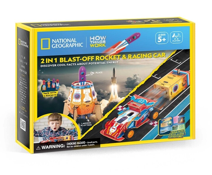National Geographic Blast-Off Rocket - 23 cm + Racing Car - 12.5 cm