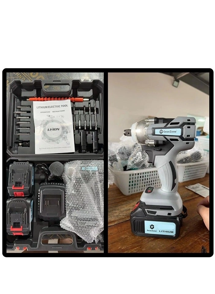 Brushless Impact Wrench - 2pcs Batteries Adjustable Torque Bundle