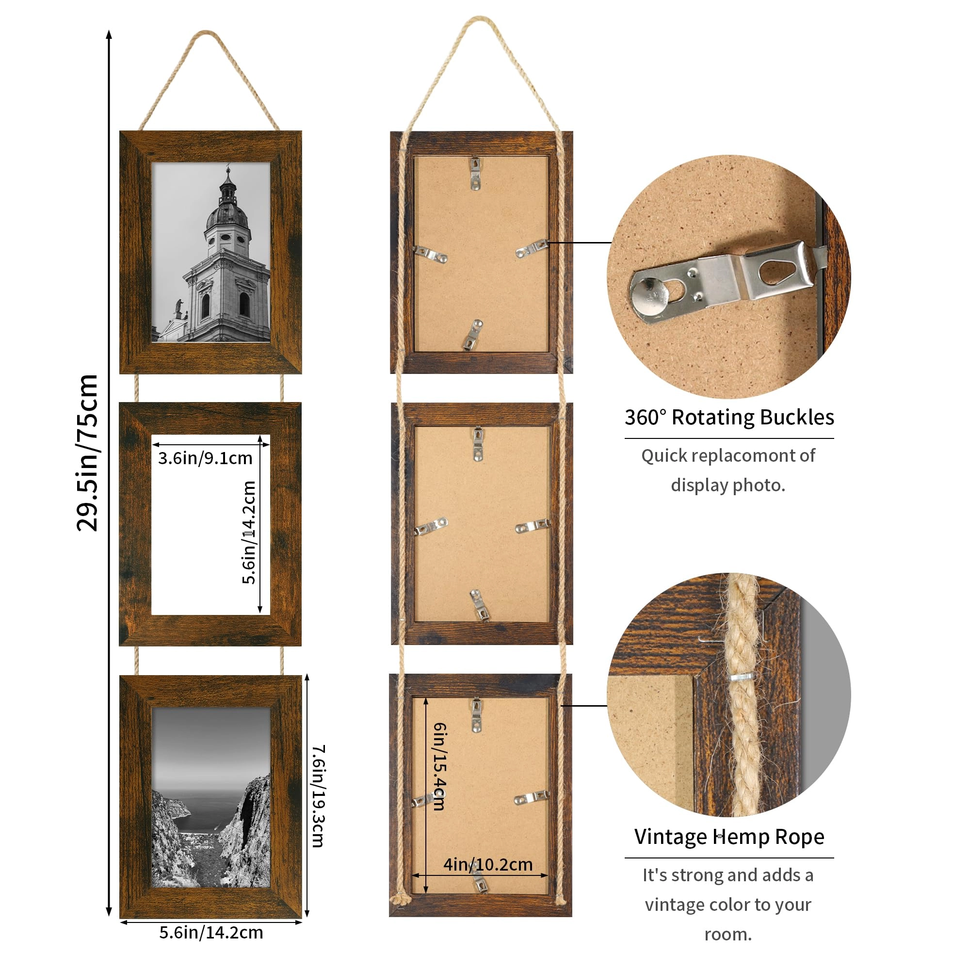 Collage Picture Frames - 5x5 in 3 Opening