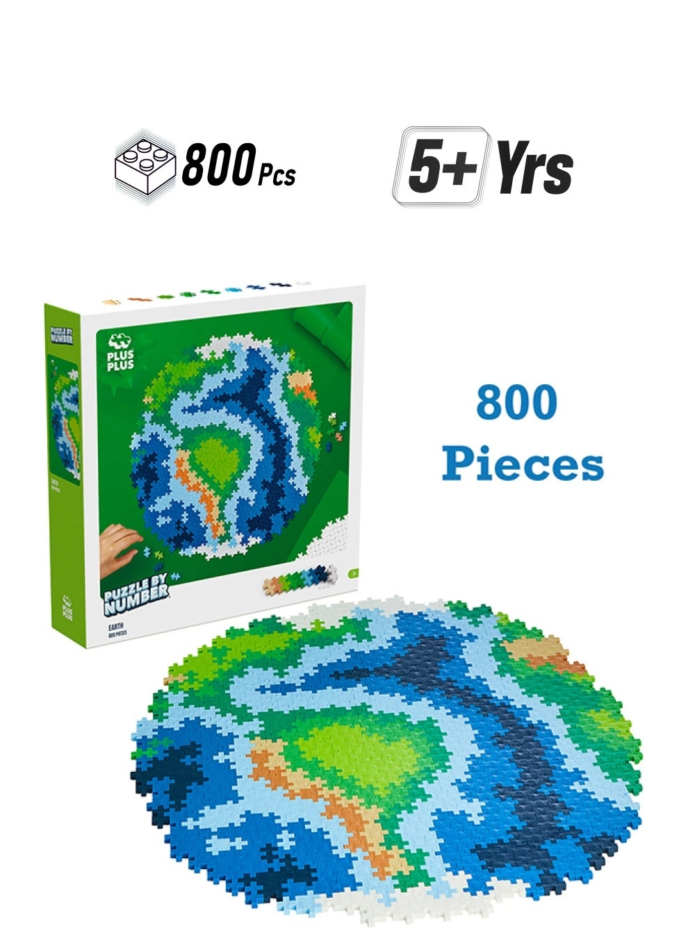 Plus-Plus Puzzle By Number - Earth Construction 800pcs