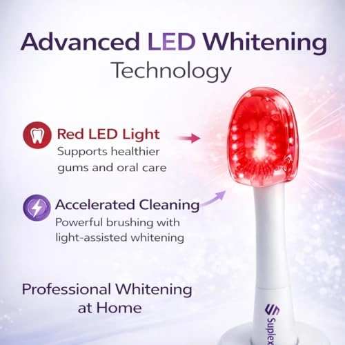 LED Toothbrush - Red Blue LED USB Rechargeable