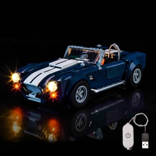 LED Light Set Compatible with Lego 10357 Shelby Cobra 427 S/C - Touch Dimmer Switch 2 light sources