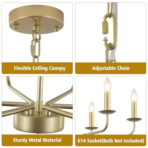 6 Light Chandelier - 30cm 185cm