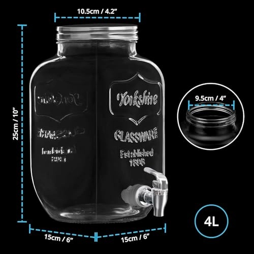 Glass Water Dispenser - 4 Litre
