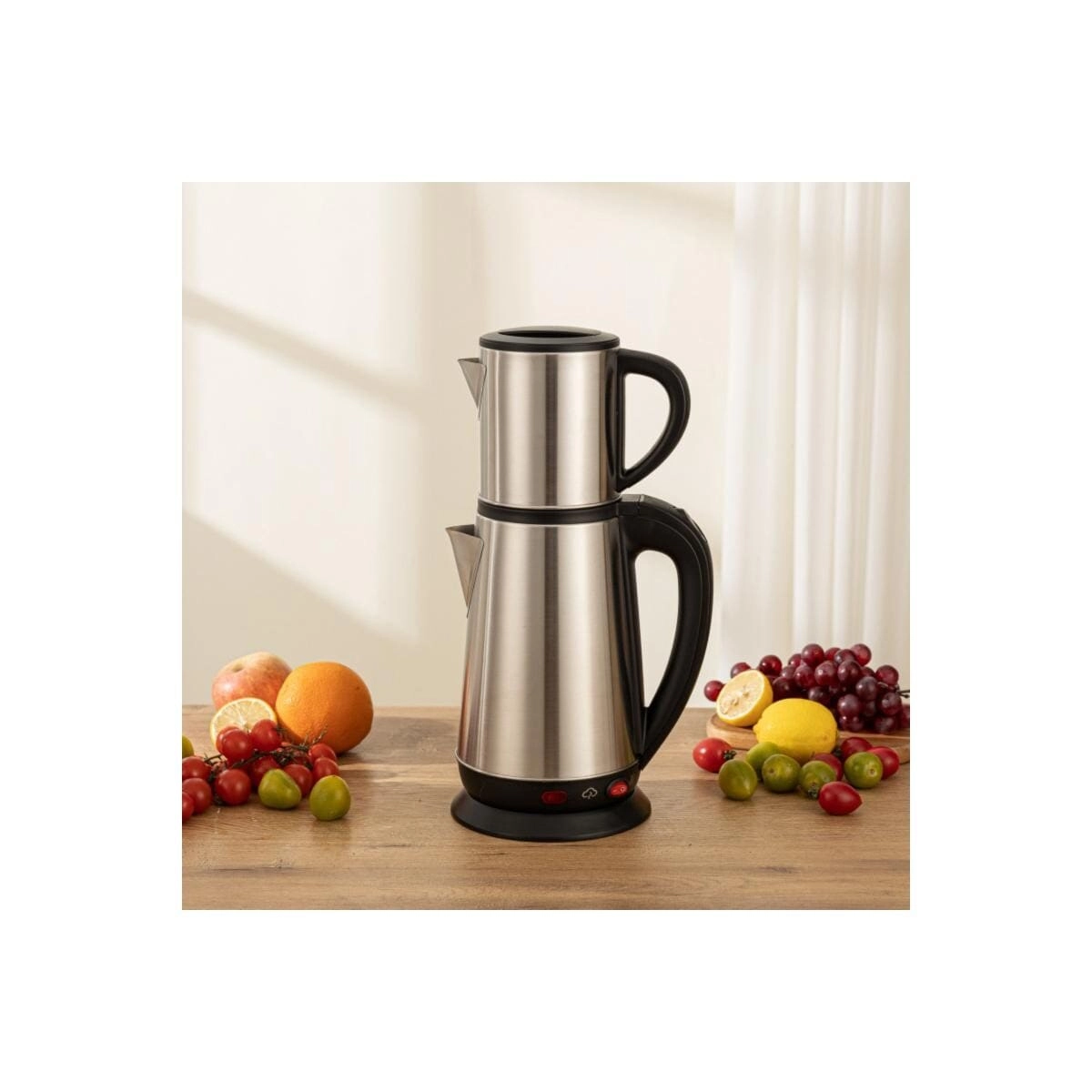 Teapot - Stainless Steel 1L + Electric Base - 2.3L