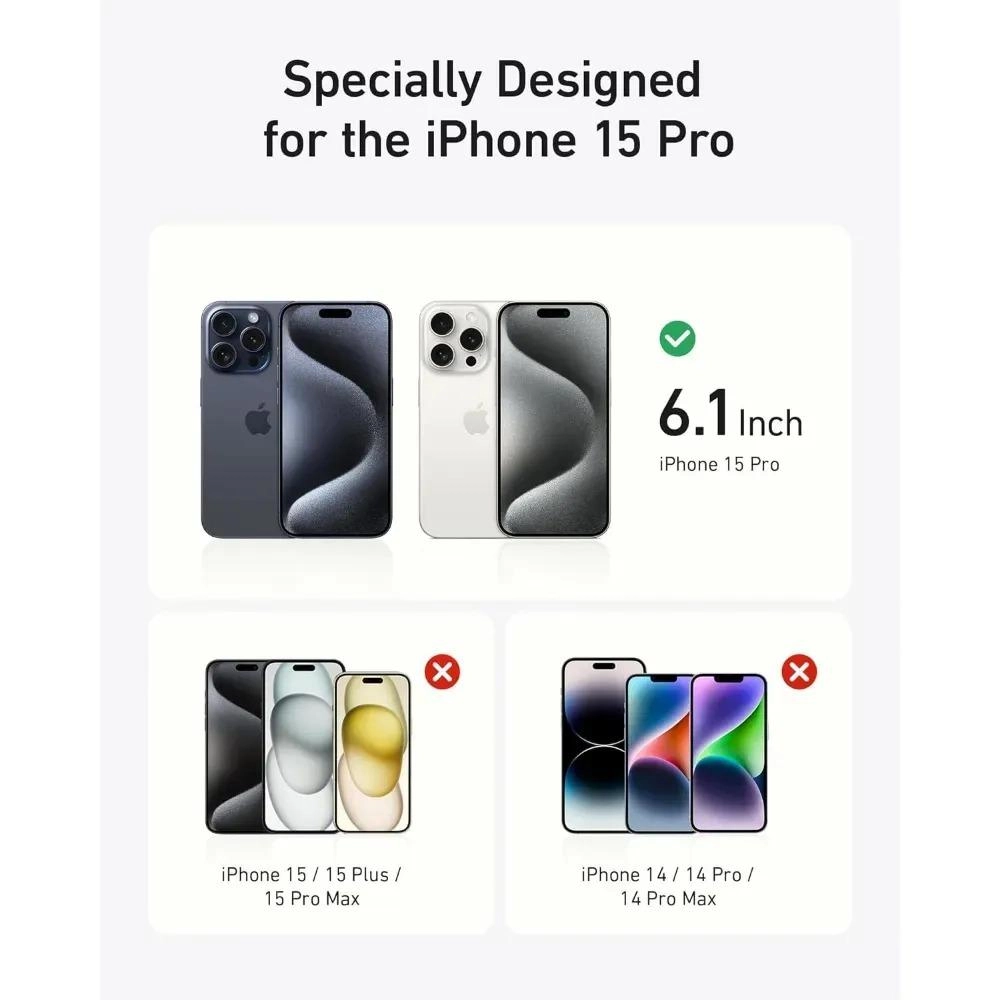 Anker Privacy Screen Protector for iPhone 15 Pro - 9H 0.33mm