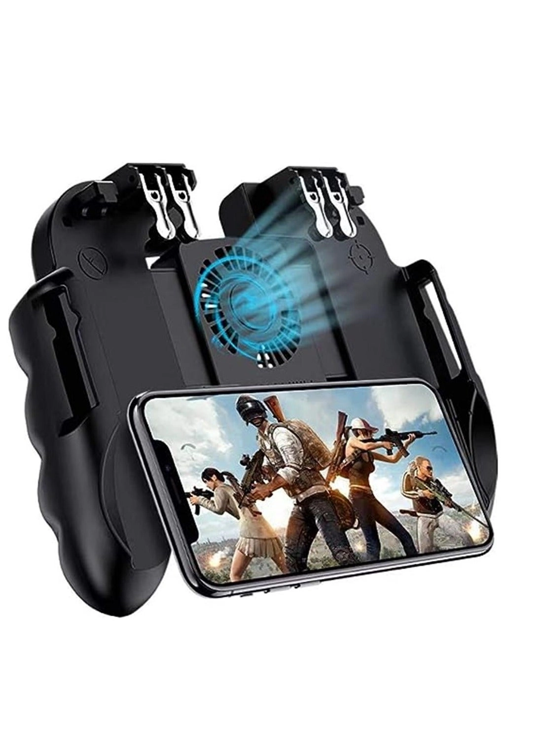 Mobile Game Controller - 4 Trigger Cooling Fan 6 Finger Operation