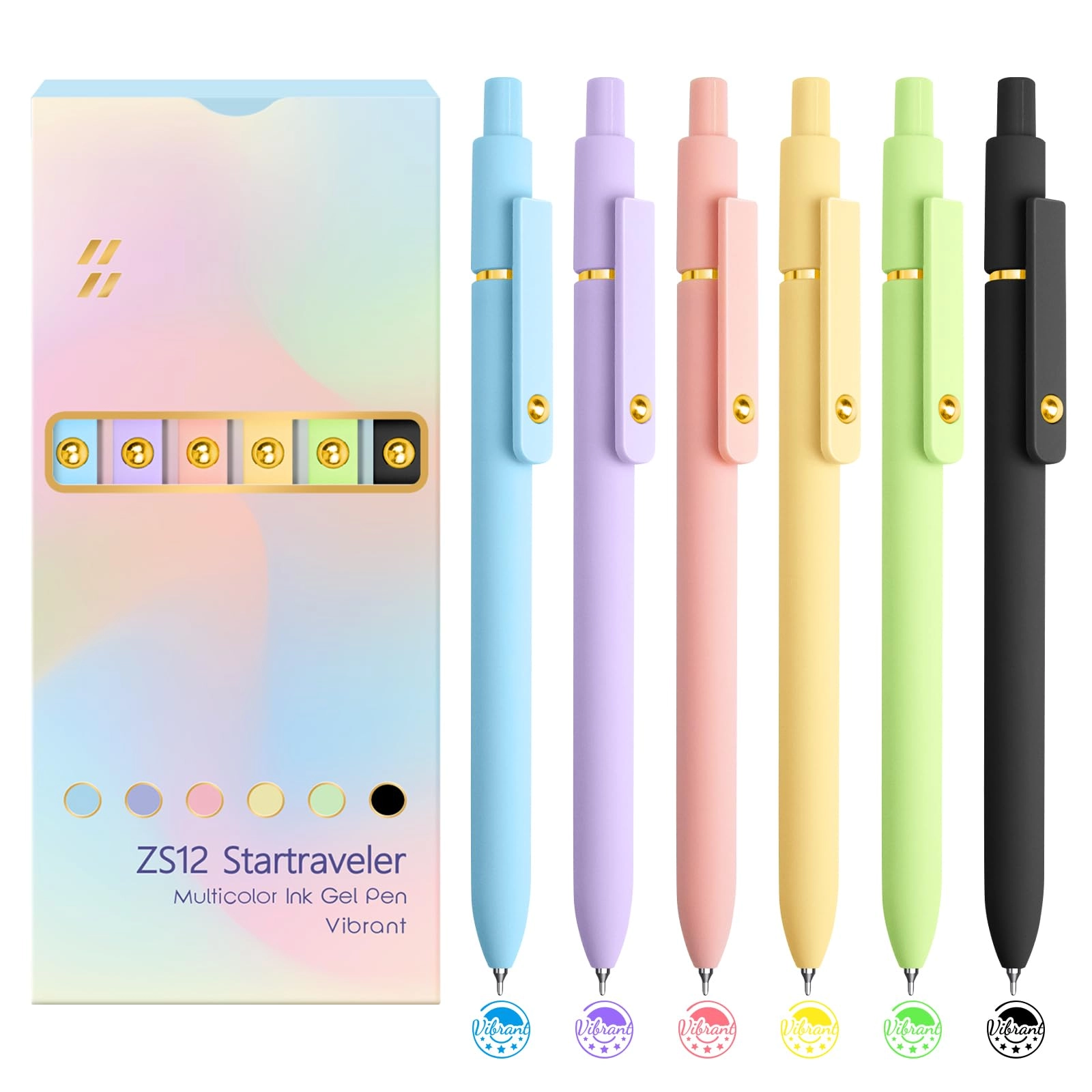 Color Pens - 6 Pcs 0.5mm