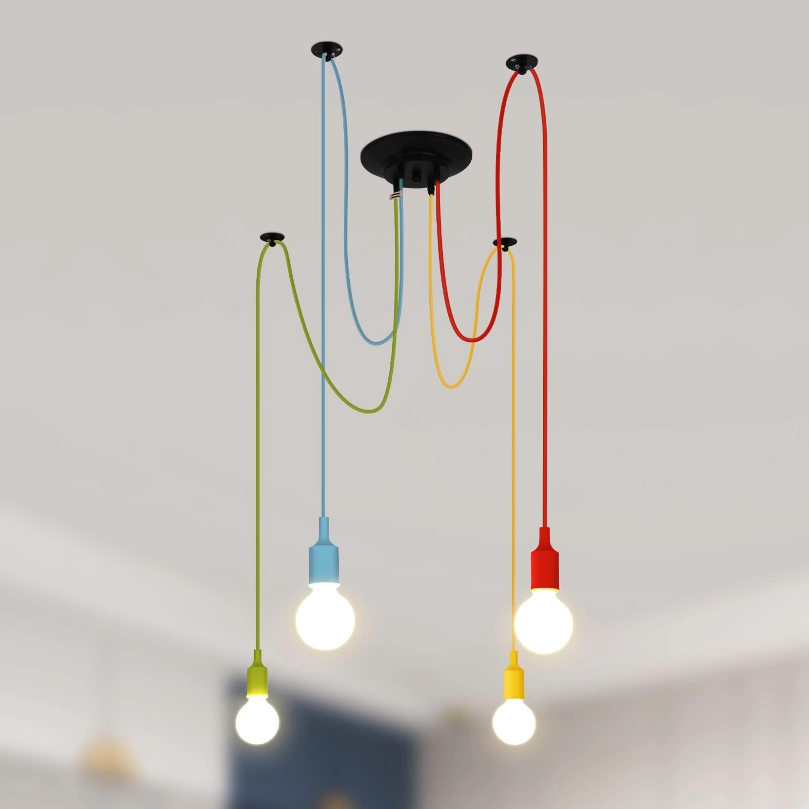Lightess Spider Pendant Light - 4 Arms Colorful DIY Adjustable