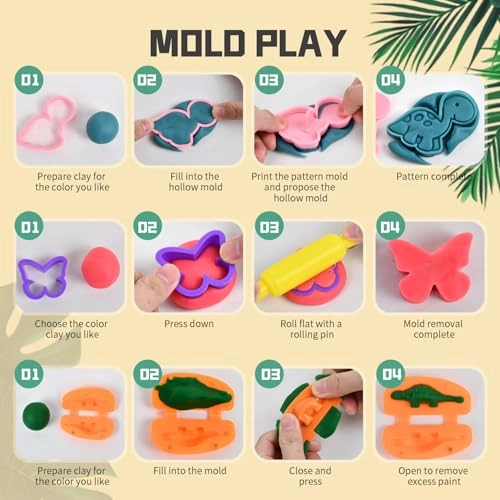 Play Dough Tools - 0 - 8 years 55 pieces