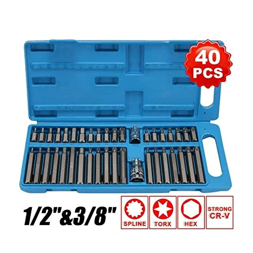 Spline& Hex& Torx Star Bit Socket Set - 40Pcs/Set 75mm 30mm