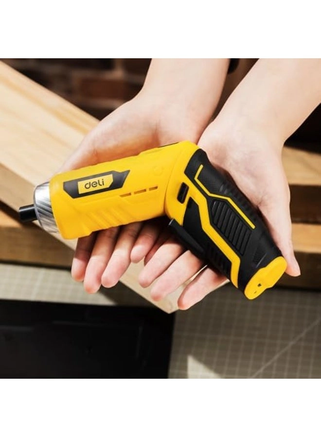 Cordless Screwdriver - Rotatable handle Auto LED Rechargeable