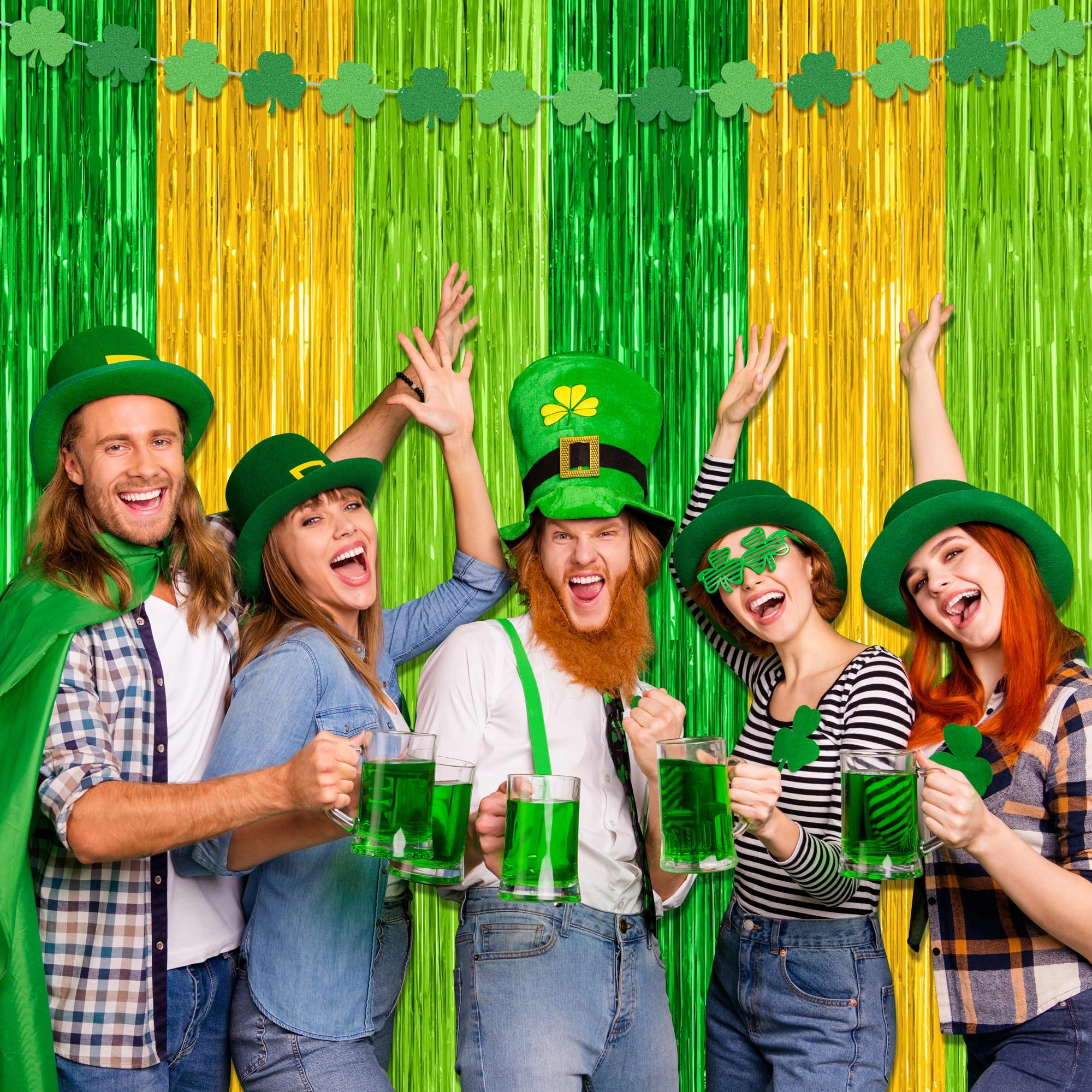 FoilCurtain-Goldgreen - 2 Pack St Patrick