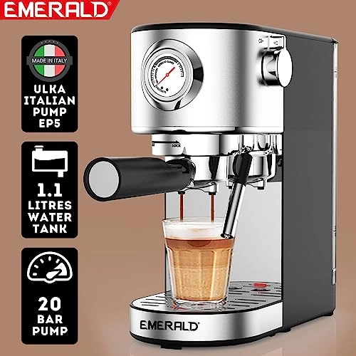 Automatic Espresso & Cappuccino Machine - 20 Bar 1.5L & Milk