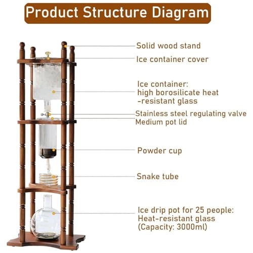 Ice drip coffee maker - 1000ml 5-8 Cups Detachable Borosilicate Glass