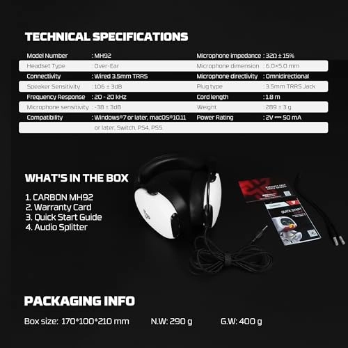 MH92 Carbon Wired Headset