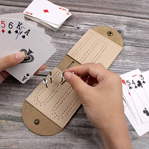 Cribbage Board - 2 Pcs Leather Pocket-sized
