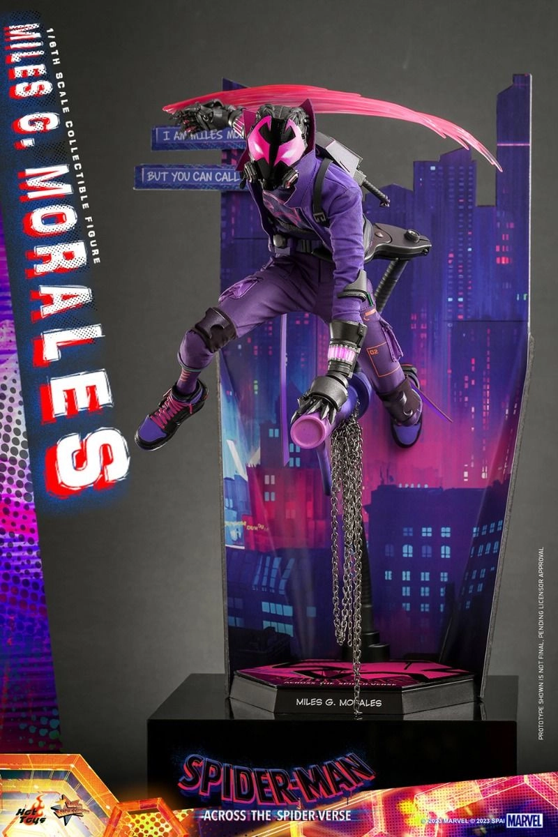 Miles G Morales - Spider-Man: Across the Spider-Verse Sixth Scale Action Figure - LED light-up Prowler gauntlets
