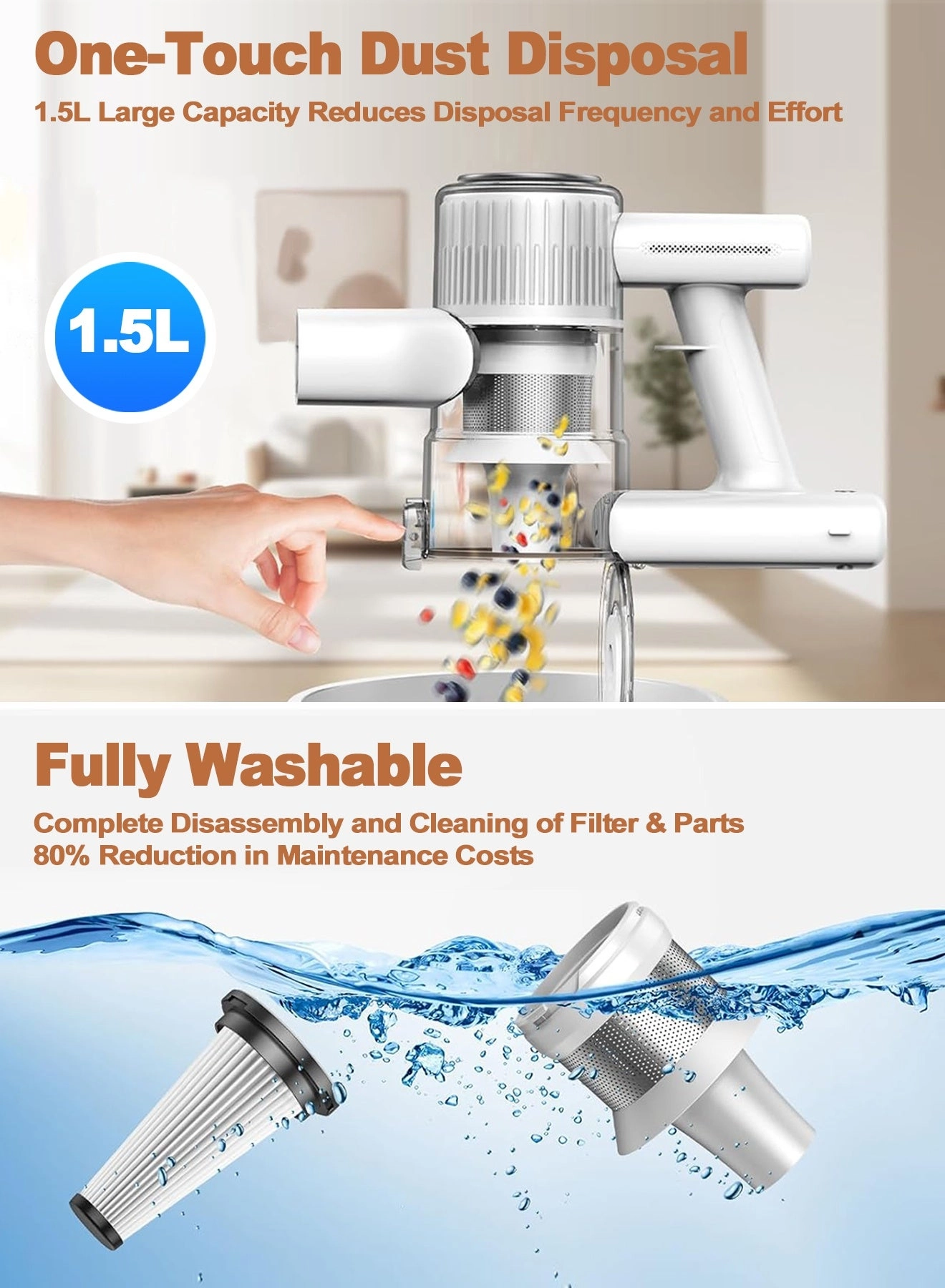 Cordless Vacuum Cleaner - Dry 45 M