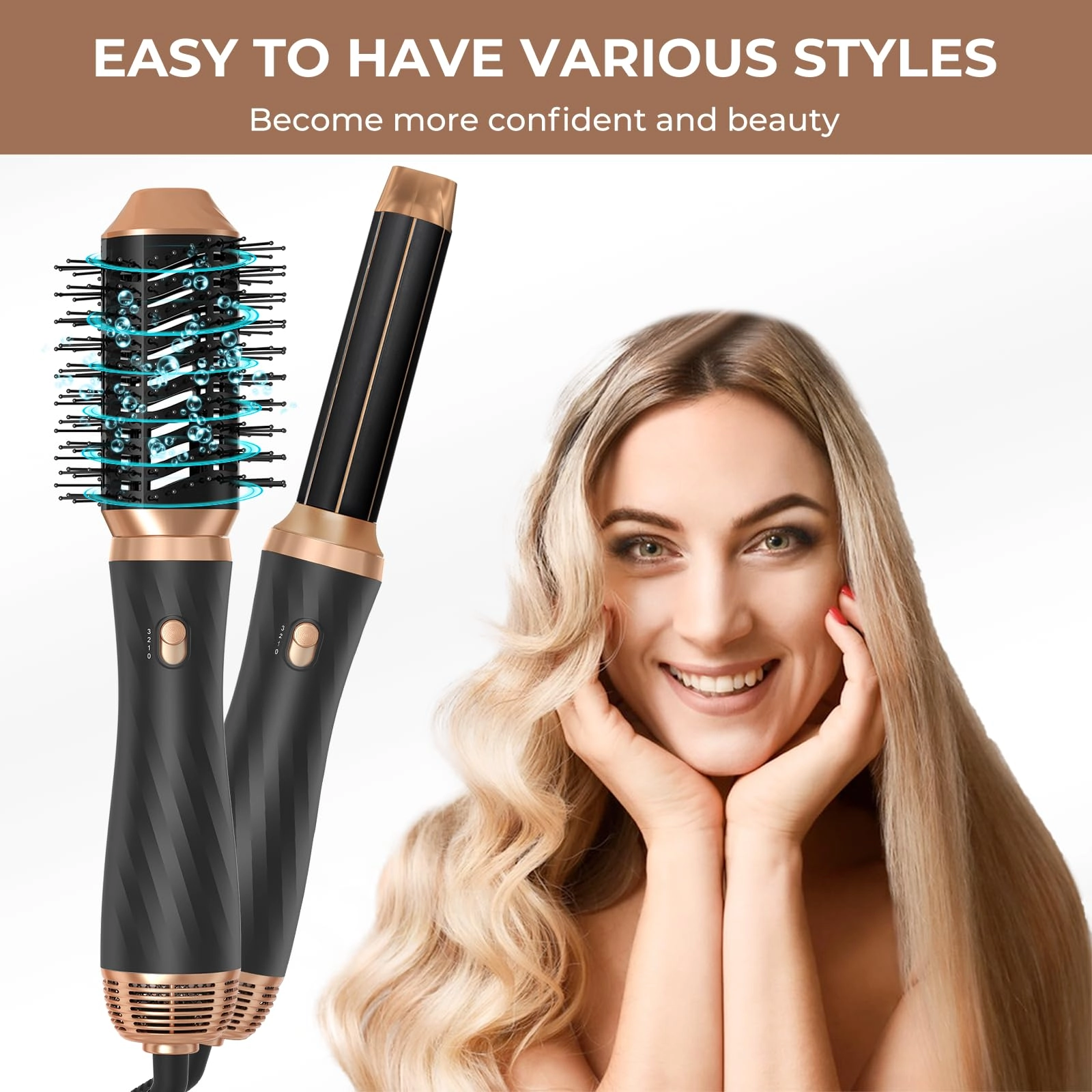 5 in 1 Blow Dryer Brush - 800 watts Royal Blue