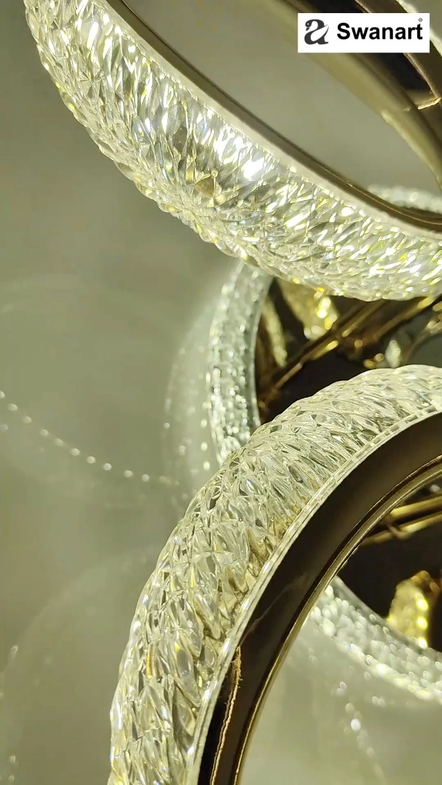 Modern Crystal LED Ceiling Light - Warm/White/Neutral Dimmable