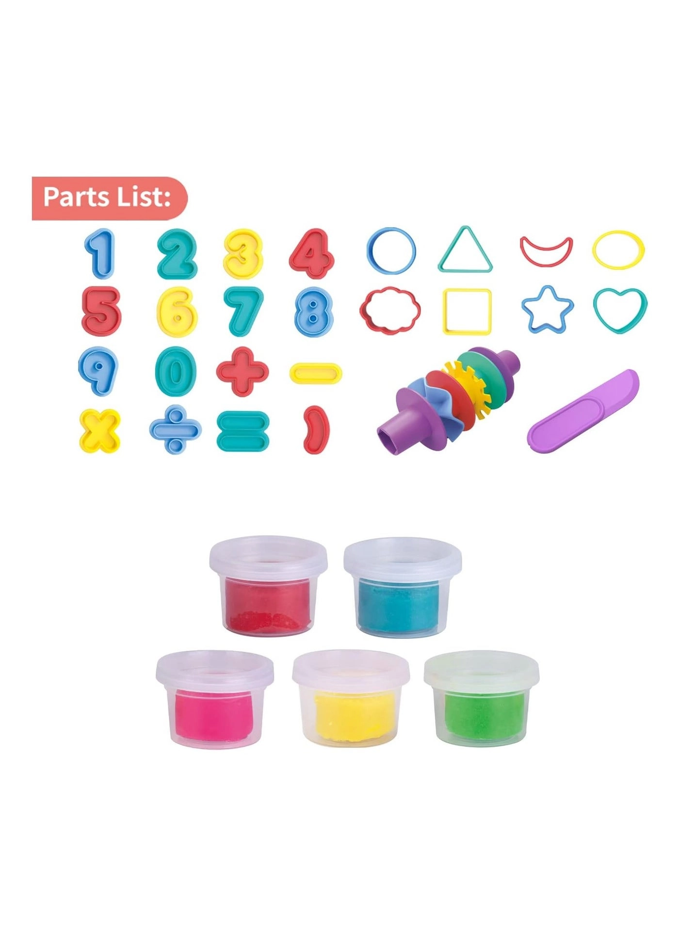 Mathematics and Shape Learning Color Dough Set - 3+