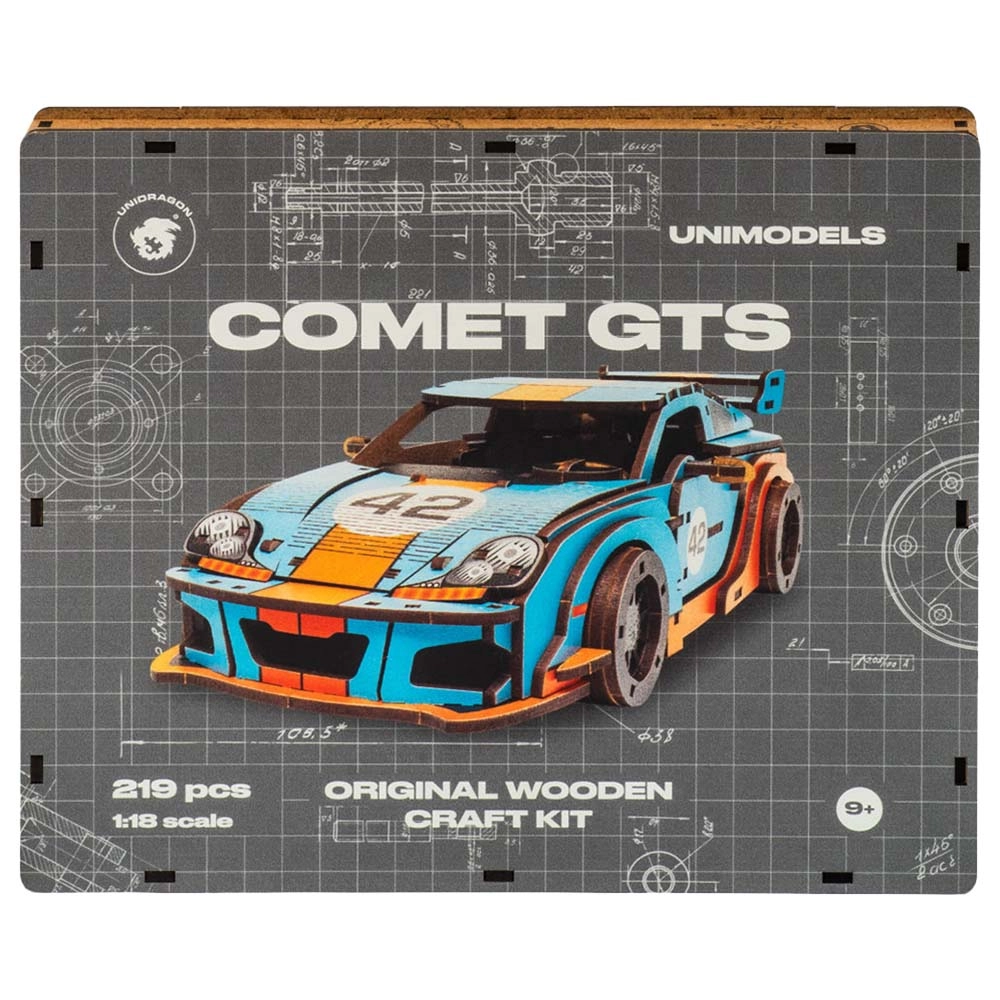 Unidragon Stallion GT + Comet GTS 3D Puzzle (4107390-COMET_GTS_BLUE-ORANGE) - 219 pcs