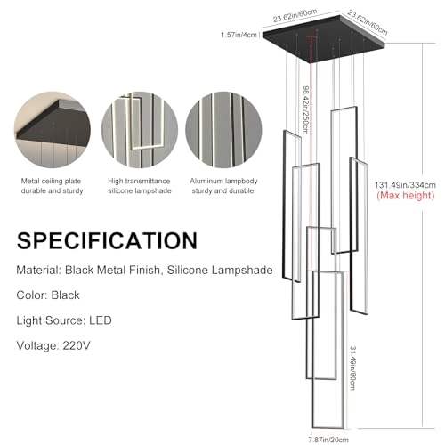 LED Stair Ceiling Light - 3000K Dimmable